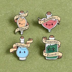 🍏50% OFF/3+...Set of 4 Magic Potions Pins (Harry Potter)